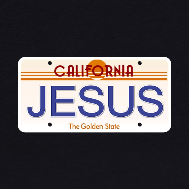 Jesus California State License Plate by Mel's Designs